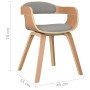 Silla de comedor de madera curvada y tela gris taupé