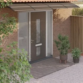 Black polycarbonate door canopy 400x75 cm by , Awnings - Ref: Foro24-153599, Price: 111,21 €, Discount: %