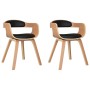 Sillas de comedor 2 uds madera curvada y cuero sintético negro