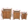 Jardineras con forro de nailon 3 unidades bambú de vidaXL, Maceteros y jardineras - Ref: Foro24-41507, Precio: 73,27 €, Descu...
