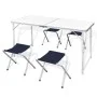 Mesa de camping plegable ajustable con 4 taburetes 120x60 cm de vidaXL, Mobiliario de camping - Ref: Foro24-41328, Precio: 64...