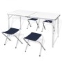 Verstellbarer klappbarer Campingtisch mit 4 Hockern 120x60 cm von vidaXL, Campingmöbel - Ref: Foro24-41328, Preis: 65,28 €, R...
