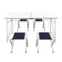 Mesa de camping plegable ajustable con 4 taburetes 120x60 cm de vidaXL, Mobiliario de camping - Ref: Foro24-41328, Precio: 64...