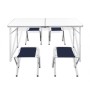Verstellbarer klappbarer Campingtisch mit 4 Hockern 120x60 cm von vidaXL, Campingmöbel - Ref: Foro24-41328, Preis: 65,28 €, R...