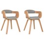 Sillas de comedor 2 uds madera curvada y tela gris taupe