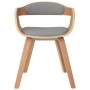 Sillas de comedor 2 uds madera curvada y tela gris taupe