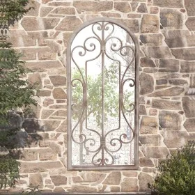 Sand-colored iron garden mirror for outdoor use 100x45 cm by , Mirrors - Ref: Foro24-318373, Price: 149,57 €, Discount: %