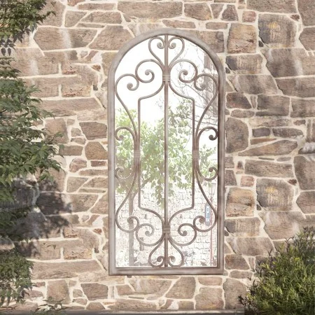 Sand-colored iron garden mirror for outdoor use 100x45 cm by , Mirrors - Ref: Foro24-318373, Price: 149,57 €, Discount: %