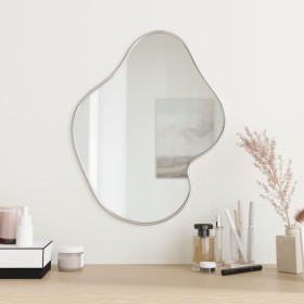 Espejo de pared plateado 50x40 cm