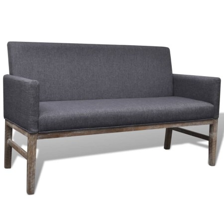 Bank with padded cushion, rubber wood, dark gray fabric by vidaXL, Sofas - Ref: Foro24-241664, Price: 235,78 €, Discount: %