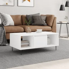 Couchtisch aus weißem Sperrholz, 90 x 50 x 36,5 cm von , Couchtisch - Ref: Foro24-830588, Preis: 62,45 €, Rabatt: %