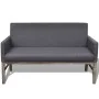 Bank mit gepolstertem Kissen Gummiholz dunkelgrauer Stoff von vidaXL, Sofas - Ref: Foro24-241664, Preis: 220,80 €, Rabatt: %