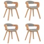Sillas de comedor 4 uds madera curvada y tela gris taupe