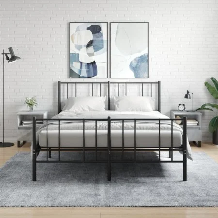 Mesitas noche 2 uds madera ingeniería gris hormigón 40x35x50 cm de , Mesitas de noche - Ref: Foro24-830645, Precio: 76,99 €, ...