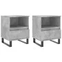 Mesitas noche 2 uds madera ingeniería gris hormigón 40x35x50 cm de , Mesitas de noche - Ref: Foro24-830645, Precio: 76,99 €, ...