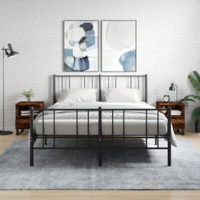 Nachttische, 2 Stück, Holzwerkstoff, geräucherte Eiche, 40 x 35 x 50 cm von , Nachttische - Ref: Foro24-830647, Preis: 81,24 ...
