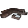 8-teiliges Gartenmöbel-Set und Kissen Kunstrattan braun von vidaXL, Gartensets - Ref: Foro24-41266, Preis: 857,30 €, Rabatt: %