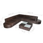 8-teiliges Gartenmöbel-Set und Kissen Kunstrattan braun von vidaXL, Gartensets - Ref: Foro24-41266, Preis: 857,30 €, Rabatt: %