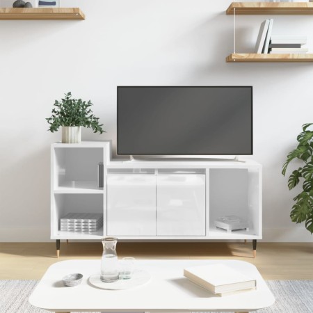 Hochglanzweißer TV-Schrank aus Sperrholz, 100 x 35 x 55 cm von , TV-Möbel - Ref: Foro24-831310, Preis: 65,91 €, Rabatt: %