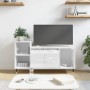 Hochglanzweißer TV-Schrank aus Sperrholz, 100 x 35 x 55 cm von , TV-Möbel - Ref: Foro24-831310, Preis: 65,91 €, Rabatt: %