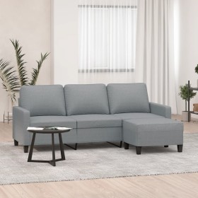 3-seater sofa with stool in light gray fabric 180 cm by , Sofas - Ref: Foro24-3201037, Price: 325,76 €, Discount: %