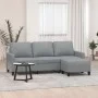 3-Sitzer-Sofa mit Hocker aus hellgrauem Stoff, 180 cm von , Sofas - Ref: Foro24-3201037, Preis: 306,44 €, Rabatt: %