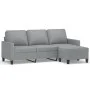 3-seater sofa with stool in light gray fabric 180 cm by , Sofas - Ref: Foro24-3201037, Price: 306,44 €, Discount: %