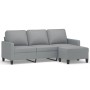 Sofá de 3 plazas con taburete de tela gris claro 180 cm de , Sofás - Ref: Foro24-3201037, Precio: 325,76 €, Descuento: %