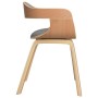 Sillas de comedor 6 uds madera curvada y tela gris taupe