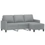 3-seater sofa with stool in light gray fabric 180 cm by , Sofas - Ref: Foro24-3201037, Price: 306,44 €, Discount: %