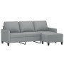 Sofá de 3 plazas con taburete de tela gris claro 180 cm de , Sofás - Ref: Foro24-3201037, Precio: 325,76 €, Descuento: %