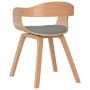 Sillas de comedor 6 uds madera curvada y tela gris taupe