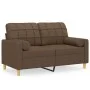 2-seater sofa with brown fabric cushions 120 cm by , Sofas - Ref: Foro24-3200777, Price: 212,69 €, Discount: %