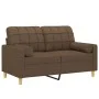 2-seater sofa with brown fabric cushions 120 cm by , Sofas - Ref: Foro24-3200777, Price: 212,69 €, Discount: %
