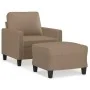 Cappuccino-colored synthetic leather armchair with stool 60 cm by , Sofas - Ref: Foro24-3201023, Price: 194,48 €, Discount: %