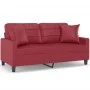 2-seater sofa with red synthetic leather cushions 140 cm by , Sofas - Ref: Foro24-3200806, Price: 268,28 €, Discount: %