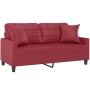 2-seater sofa with red synthetic leather cushions 140 cm by , Sofas - Ref: Foro24-3200806, Price: 273,42 €, Discount: %