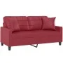 2-seater sofa with red synthetic leather cushions 140 cm by , Sofas - Ref: Foro24-3200806, Price: 268,28 €, Discount: %