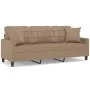 3-seater sofa with cappuccino synthetic leather cushions 180 cm by , Sofas - Ref: Foro24-3200812, Price: 291,03 €, Discount: %