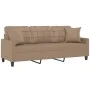 3-seater sofa with cappuccino synthetic leather cushions 180 cm by , Sofas - Ref: Foro24-3200812, Price: 291,03 €, Discount: %