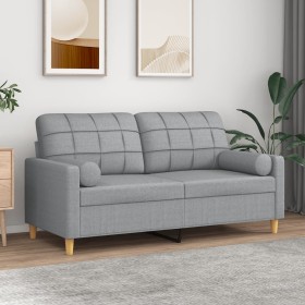 2-seater sofa with light gray fabric cushions 140 cm by , Sofas - Ref: Foro24-3200782, Price: 224,33 €, Discount: %