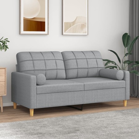 2-seater sofa with light gray fabric cushions 140 cm by , Sofas - Ref: Foro24-3200782, Price: 224,33 €, Discount: %