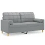 2-seater sofa with light gray fabric cushions 140 cm by , Sofas - Ref: Foro24-3200782, Price: 210,96 €, Discount: %
