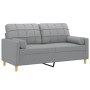 2-seater sofa with light gray fabric cushions 140 cm by , Sofas - Ref: Foro24-3200782, Price: 224,33 €, Discount: %