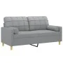 2-seater sofa with light gray fabric cushions 140 cm by , Sofas - Ref: Foro24-3200782, Price: 210,96 €, Discount: %