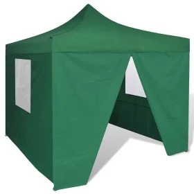 Green folding gazebo with 4 walls 3x3 m by vidaXL, Tents and gazebos - Ref: Foro24-41468, Price: 124,63 €, Discount: %