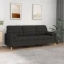 3-seater sofa with black fabric cushions 180 cm by , Sofas - Ref: Foro24-3200794, Price: 290,29 €, Discount: %