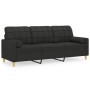 3-Sitzer-Sofa mit schwarzen Stoffkissen 180 cm von , Sofas - Ref: Foro24-3200794, Preis: 280,01 €, Rabatt: %