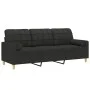 3-seater sofa with black fabric cushions 180 cm by , Sofas - Ref: Foro24-3200794, Price: 290,29 €, Discount: %