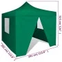 Green folding gazebo with 4 walls 3x3 m by vidaXL, Tents and gazebos - Ref: Foro24-41468, Price: 124,63 €, Discount: %
